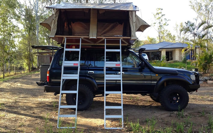 car rental with a rooftop tent